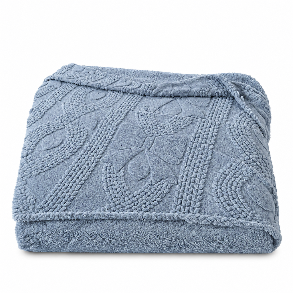 🎄50% RABATT! 🛋️ Weiche, hautfreundliche Doppelseiten-Jacquarddecke aus Baumwoll-Fleece – kuschelig für Sofa, Büro & Mittagsschlaf