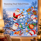 🎄 Weihnachts-Fensteraufkleber mit Rentier, Weihnachtsmann & Schneeflocken – statisch haftend, wiederverwendbar