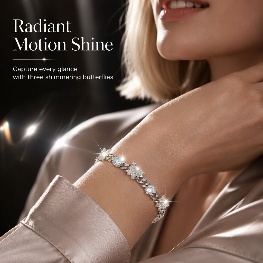 🦋✨ 50% RABATT! 💎 Silberne Panzerkette mit Zirkonia & Schmetterlings-Anhänger – funkelnd & robust für Damen