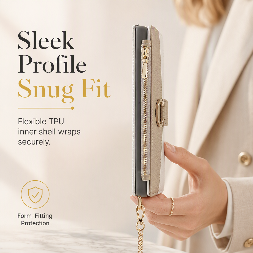 ✨ 50% RABATT! 📱 PU-Leder Flip-Hülle mit Kartenfächern, Standfunktion & Trageband – praktische Handyhülle