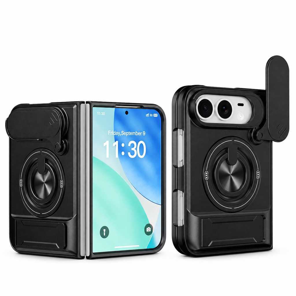 50% RABATT! 📱 Magnetische Falt-Handyhülle mit Schiebeabdeckung & Standfunktion – stoßfest & schützend