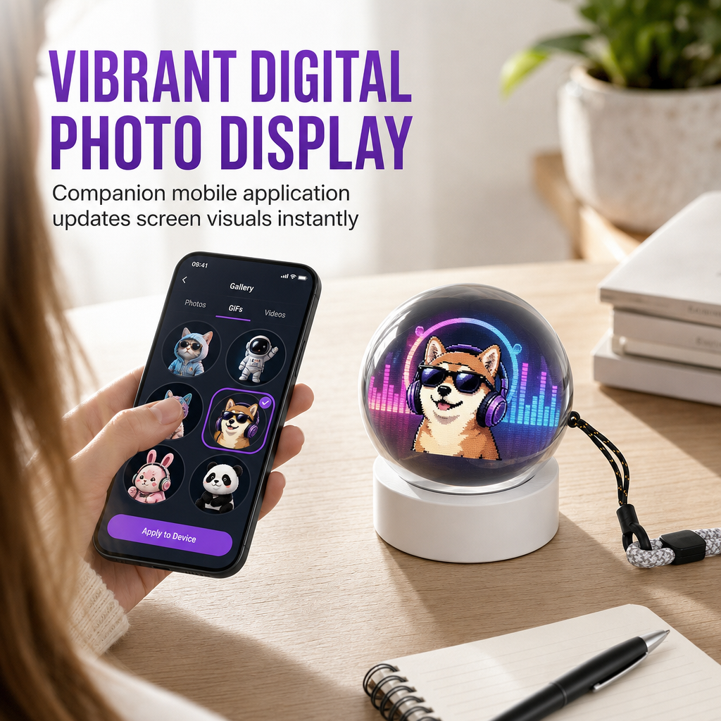 50% RABATT! 🔮 Transparenter Kristallkugel-Bluetooth-Lautsprecher mit Digitaldisplay – für Video- & GIF-Wiedergabe