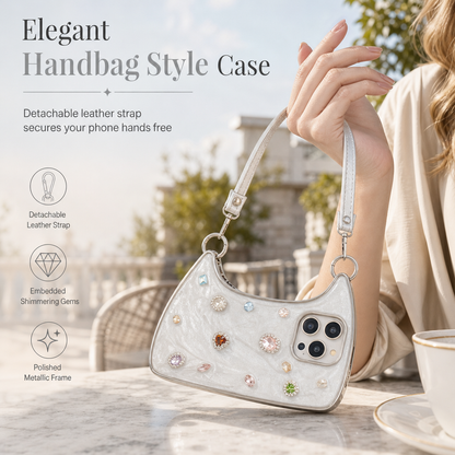 💎 50% RABATT! 📱 Glitzernde Handyhülle mit Strasssteinen & Tragegriff – im Taschen-Design für iPhone