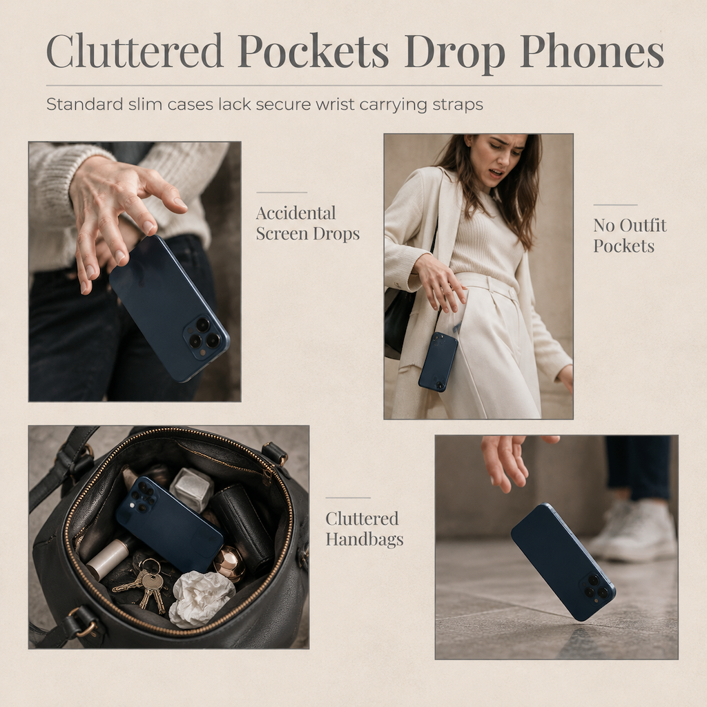 💎 50% RABATT! 📱 Glitzernde Handyhülle mit Strasssteinen & Tragegriff – im Taschen-Design für iPhone