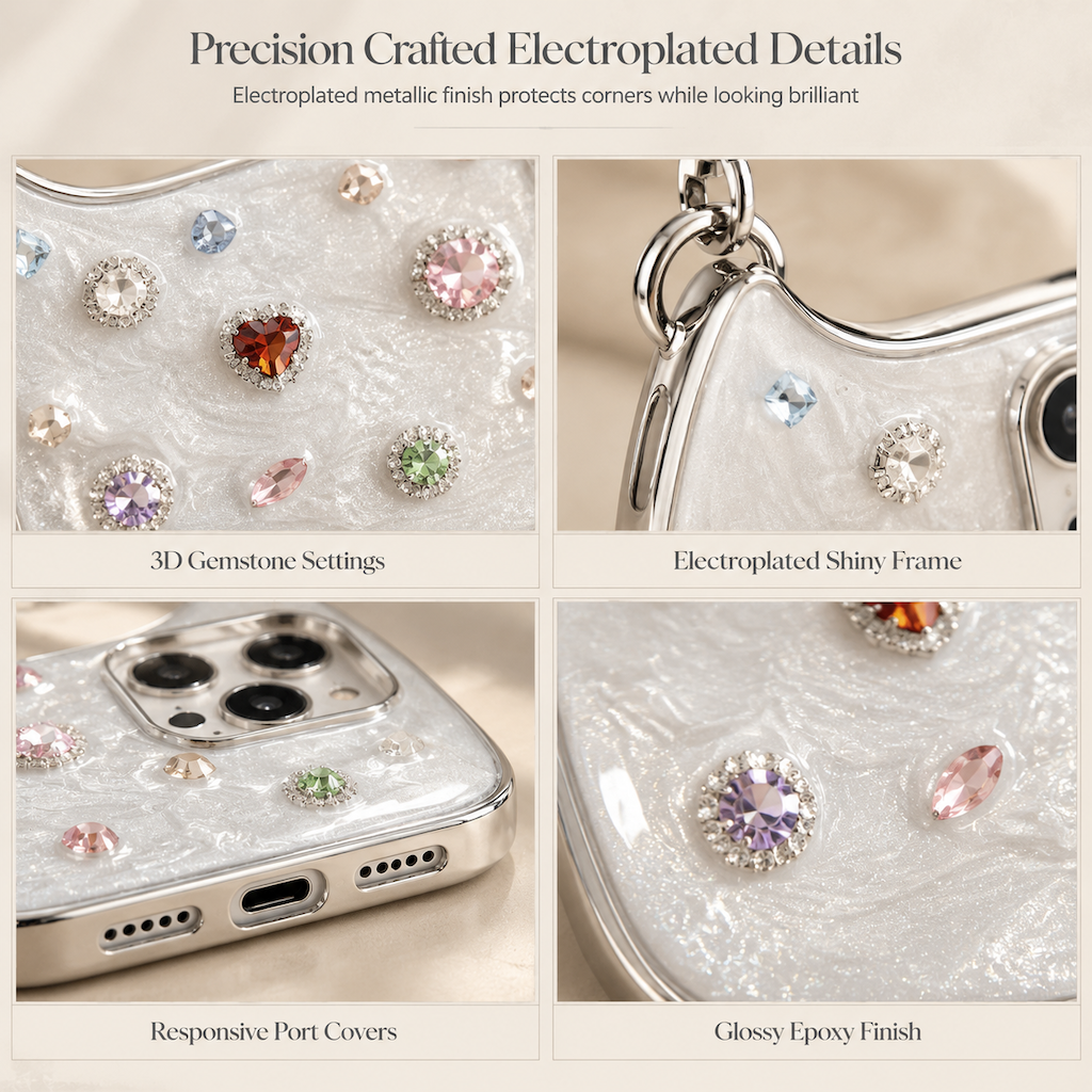 💎 50% RABATT! 📱 Glitzernde Handyhülle mit Strasssteinen & Tragegriff – im Taschen-Design für iPhone