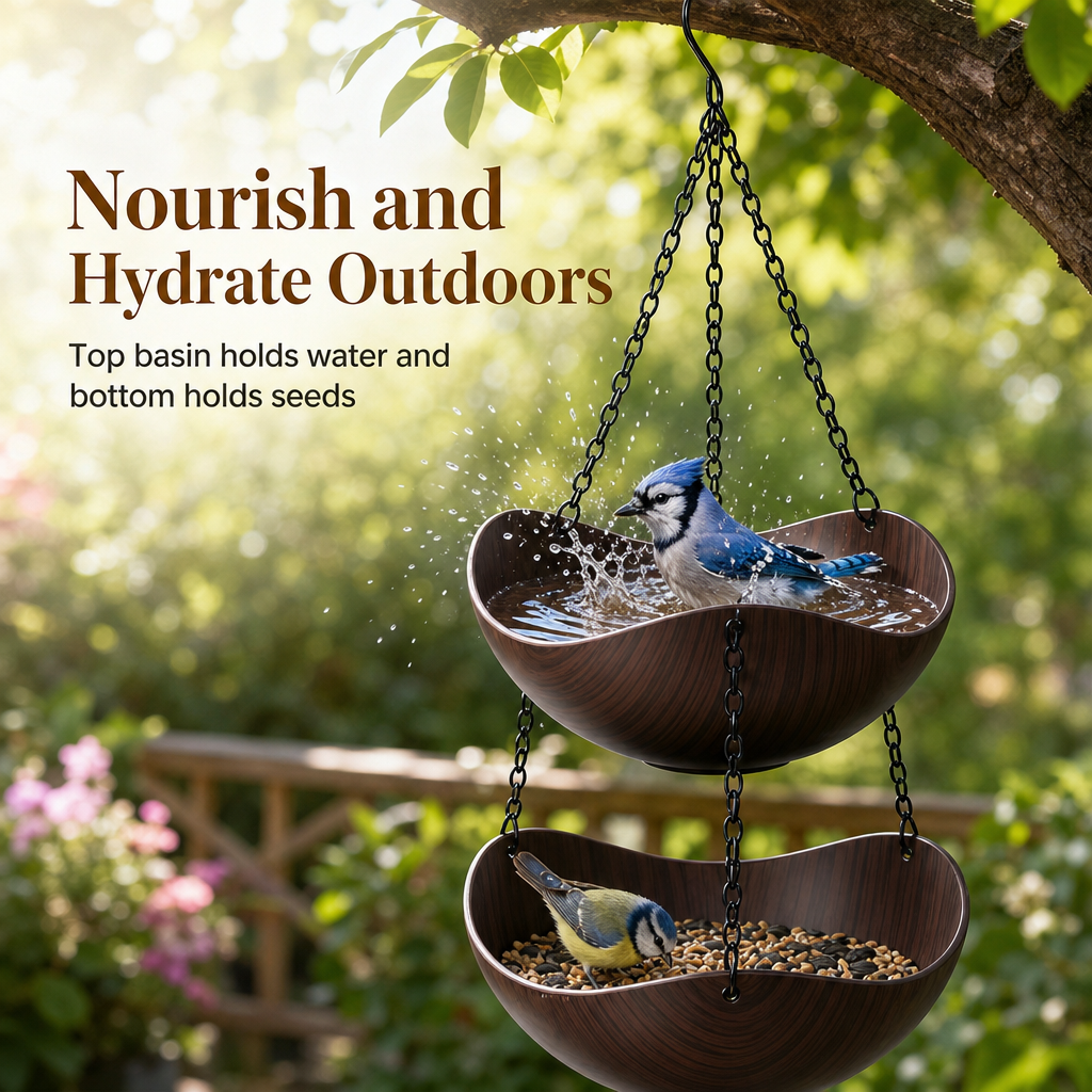 💧50% RABATT! 🐦 Hängende Vogeltränke – praktisches Vogelbad zum Aufhängen für Balkon, Garten & Terrasse
