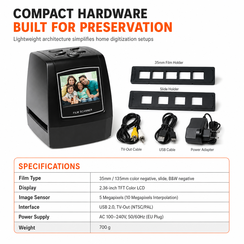 50% RABATT! 📸 Tragbarer Filmscanner mit 2,36-Zoll-LCD – digitalisiert Negative & Dias direkt auf SD-Karte