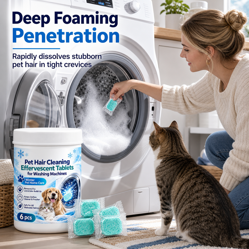 🧼 50% RABATT! 🐾 Waschmaschinenreiniger für Tierhaushalte – löst Tierhaare & Gerüche, 6 Tabs