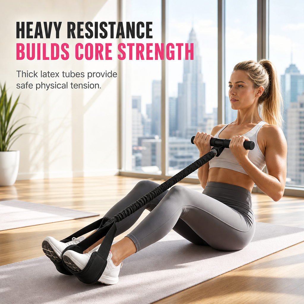 50% RABATT! 🏋️ Pedal-Widerstandsband 55 lbs – elastisches Zugseil für Bauch, Beine & Po, ideal für Zuhause