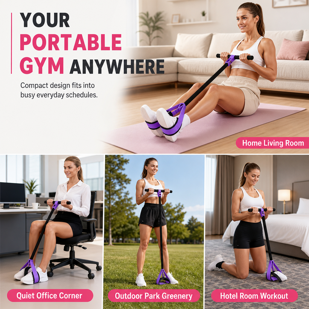 50% RABATT! 🏋️ Pedal-Widerstandsband 55 lbs – elastisches Zugseil für Bauch, Beine & Po, ideal für Zuhause