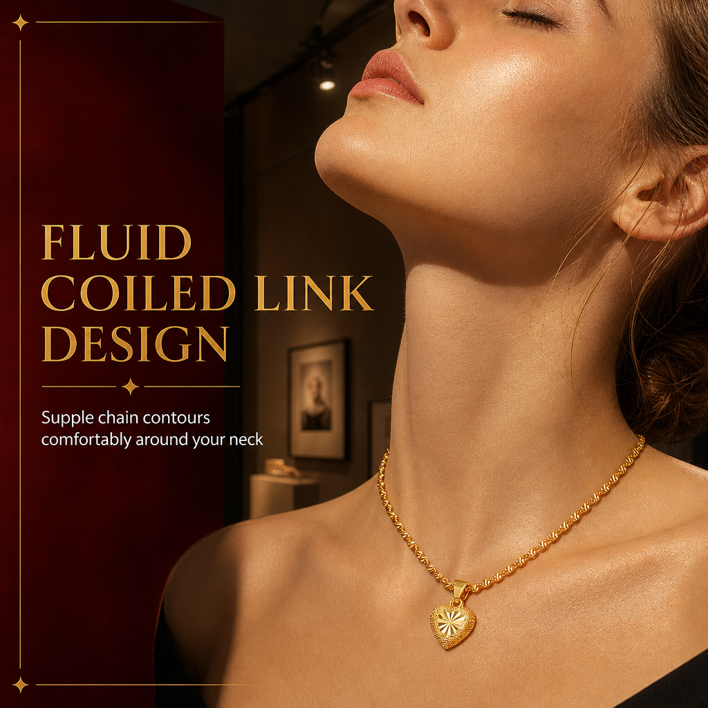 50% RABATT! 💛 Retro Herz-Halskette aus Kupferlegierung – goldfarben, elegante Clavicle-Kette für Damen