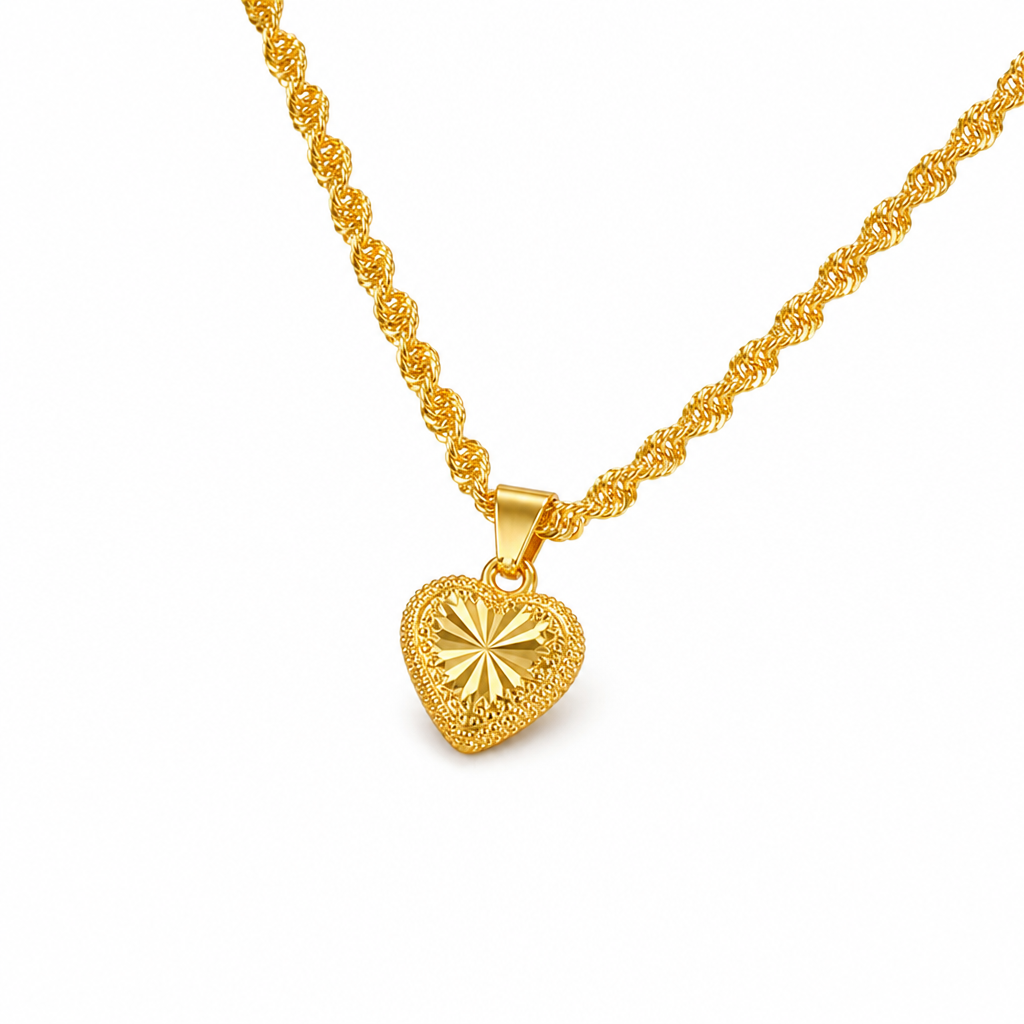 50% RABATT! 💛 Retro Herz-Halskette aus Kupferlegierung – goldfarben, elegante Clavicle-Kette für Damen