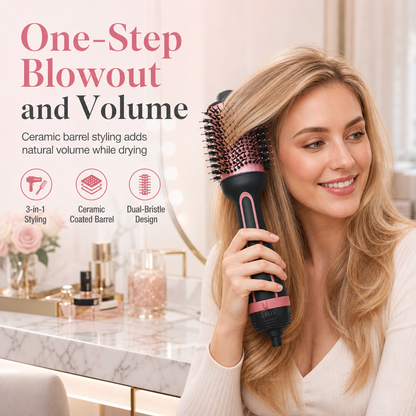 50% RABATT! 💇‍♀️ Warmluftbürste für nasses & trockenes Haar – Föhnbürste zum Trocknen & Stylen
