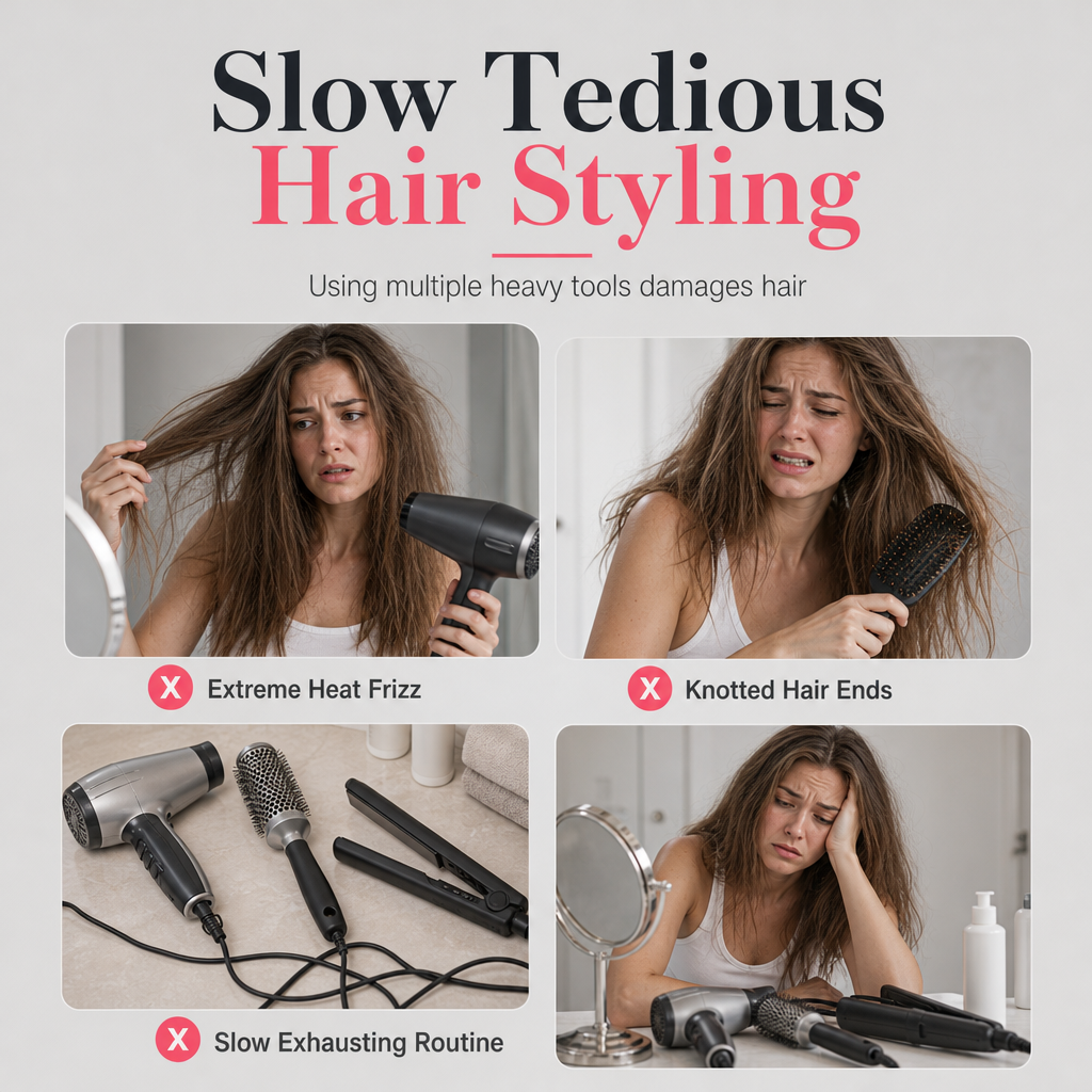 50% RABATT! 💇‍♀️ Warmluftbürste für nasses & trockenes Haar – Föhnbürste zum Trocknen & Stylen