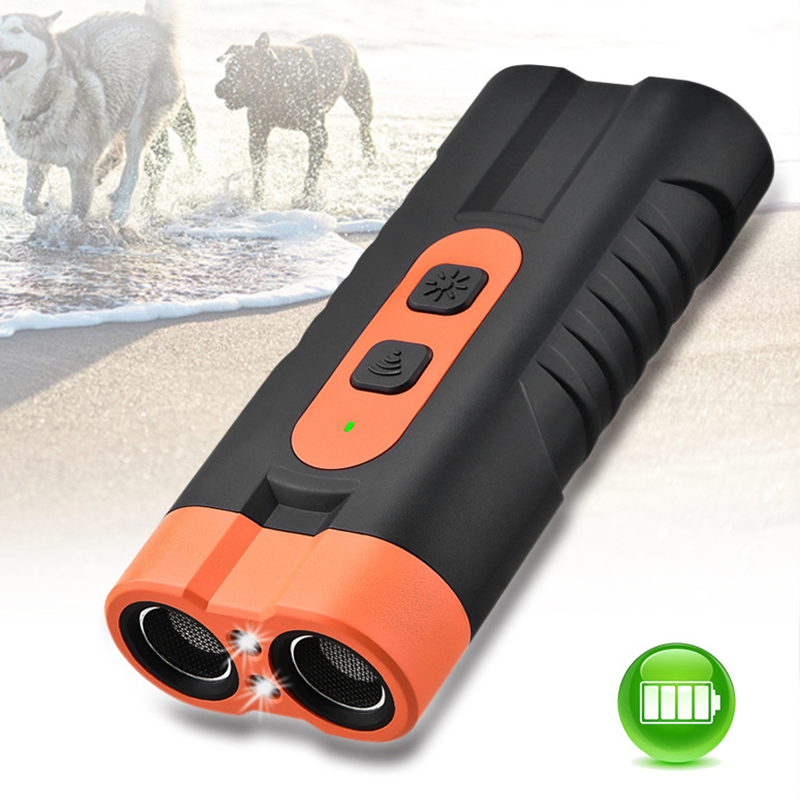 📢50% RABATT! 🐕 Ultraschall-Hundeabwehrgerät mit Doppelkopf – tragbar für Outdoor & Joggen, mit LED-Taschenlampe
