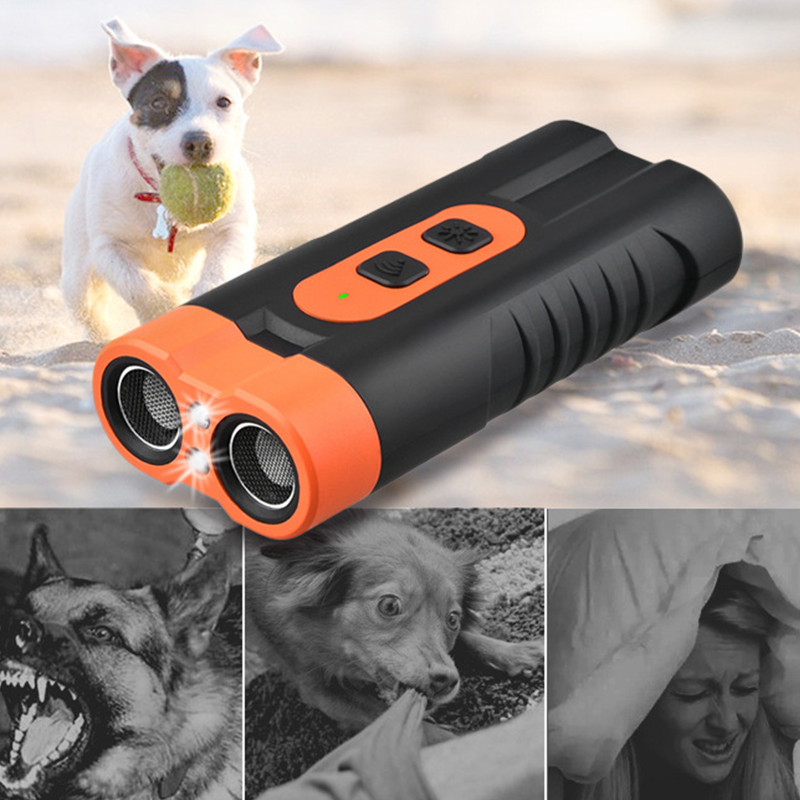 📢50% RABATT! 🐕 Ultraschall-Hundeabwehrgerät mit Doppelkopf – tragbar für Outdoor & Joggen, mit LED-Taschenlampe