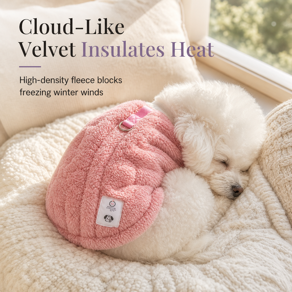 📢📢 50% RABATT! 🐶 Weicher Fleece-Mantel für kleine Hunde & Katzen – warm, kuschelig & mit Leinen-D-Ring