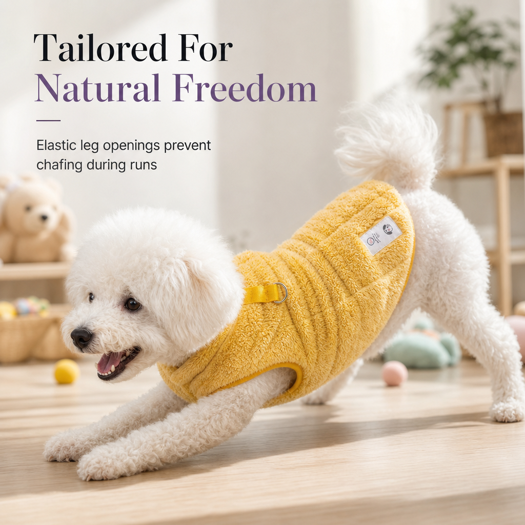 📢📢 50% RABATT! 🐶 Weicher Fleece-Mantel für kleine Hunde & Katzen – warm, kuschelig & mit Leinen-D-Ring