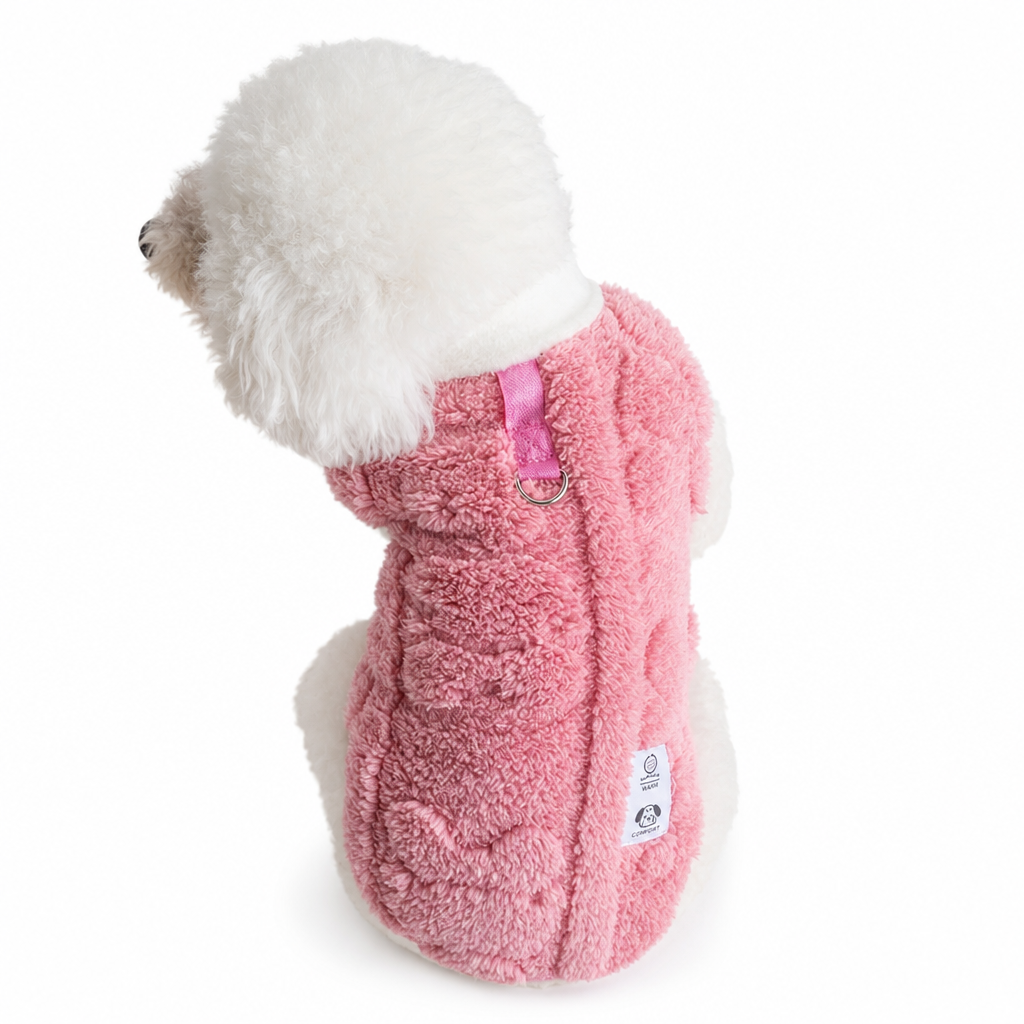 📢📢 50% RABATT! 🐶 Weicher Fleece-Mantel für kleine Hunde & Katzen – warm, kuschelig & mit Leinen-D-Ring