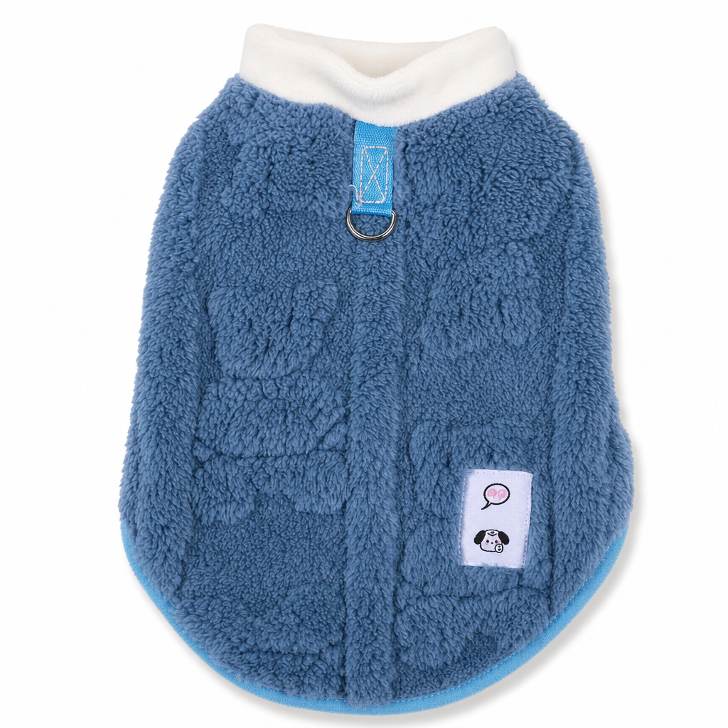 📢📢 50% RABATT! 🐶 Weicher Fleece-Mantel für kleine Hunde & Katzen – warm, kuschelig & mit Leinen-D-Ring