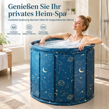 ✨ 50% RABATT! 🛁 Faltbare Badewanne für Erwachsene – groß, wärmeisolierend & mit Kissen & Ablaufschlauch
