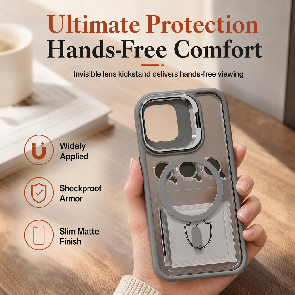 ✨ 50% RABATT! 📱 Magnetische stoßfeste Handyhülle mit verdecktem Kameraschutz & Standfunktion