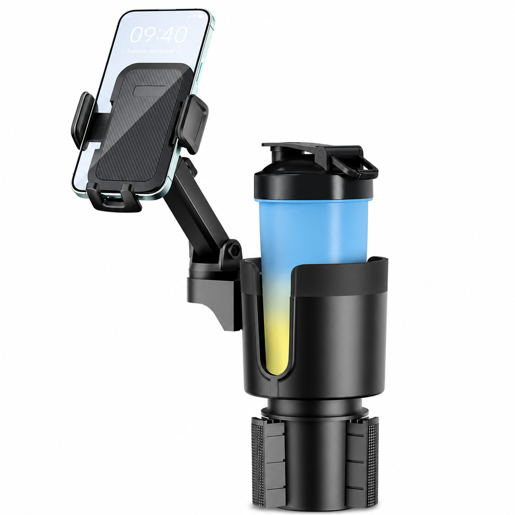 📢 50% RABATT! 🚗 2-in-1 Auto-Getränkehalter & Handyhalterung – erweiterbare Basis & drehbare Halterung