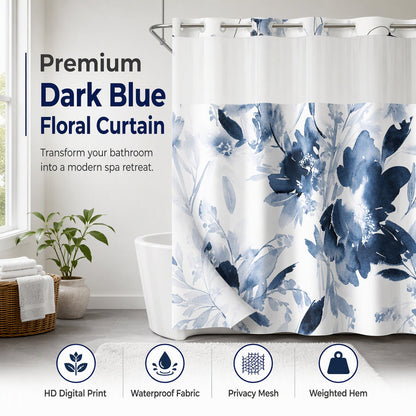 🚿 50% RABATT! 🌸 Wasserdichter Duschvorhang mit Blumenmuster – pflegeleicht & schnell trocknend
