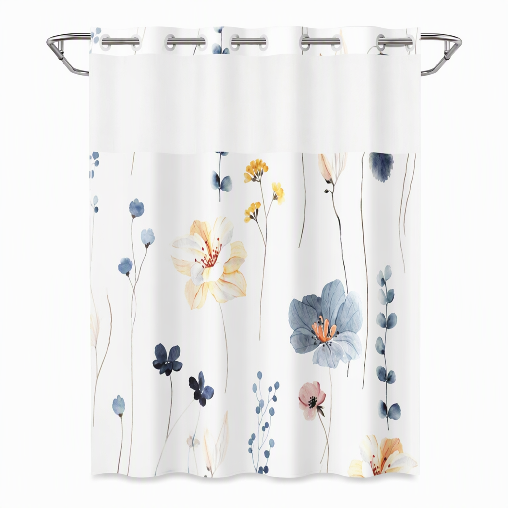 🚿 50% RABATT! 🌸 Wasserdichter Duschvorhang mit Blumenmuster – pflegeleicht & schnell trocknend