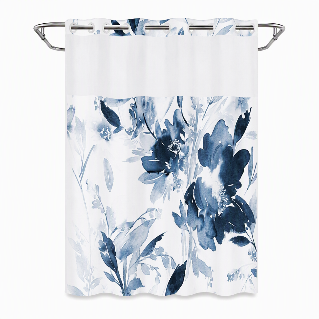 🚿 50% RABATT! 🌸 Wasserdichter Duschvorhang mit Blumenmuster – pflegeleicht & schnell trocknend