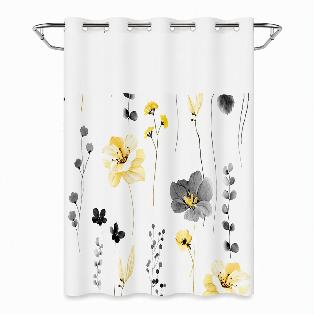 🚿 50% RABATT! 🌸 Wasserdichter Duschvorhang mit Blumenmuster – pflegeleicht & schnell trocknend