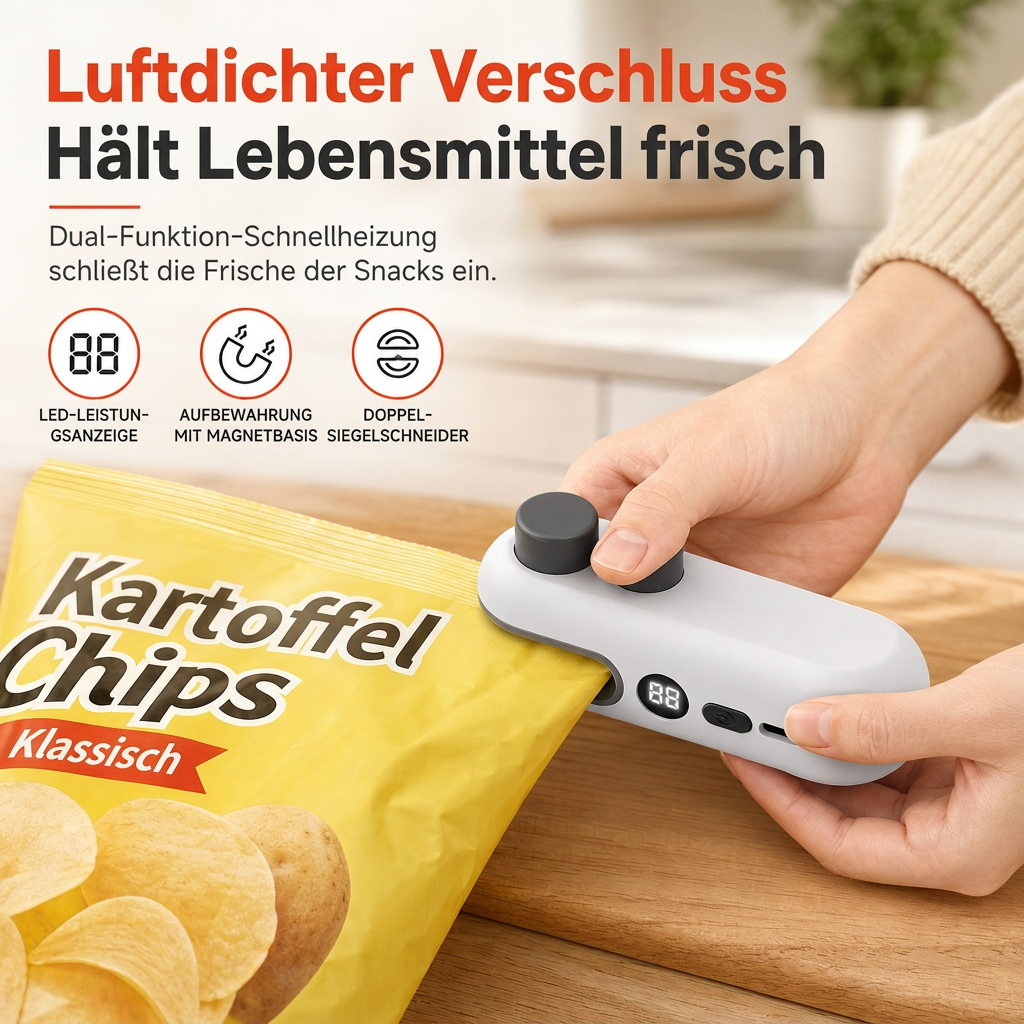 ⏳50% RABATT! 🔥 Tragbares Mini-Heißsiegelgerät – wiederaufladbar, mit LED-Anzeige & Magnetdesign für Snackbeutel