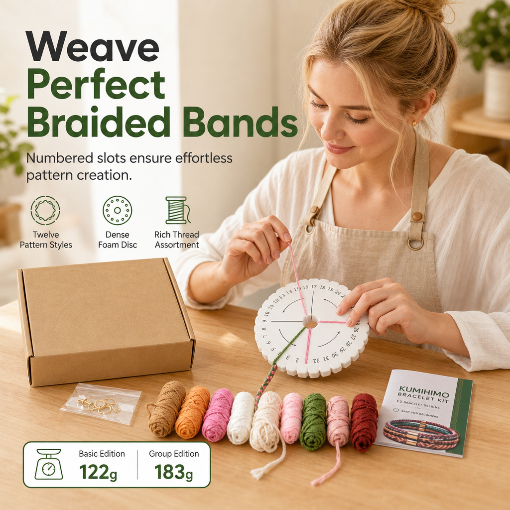 ✨ 50% RABATT! 🧶 DIY-Flechtband-Bastelset – anfängerfreundlich, mit nummerierten Fächern & verschiedenen Mustern