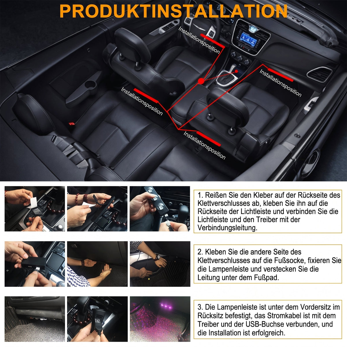 📢📢50% RABATT !!⏰Auto-Innenraum USB Sternenlicht (4er-Set)🌟7 Farben Musiksteuerung & Fernbedienung💥