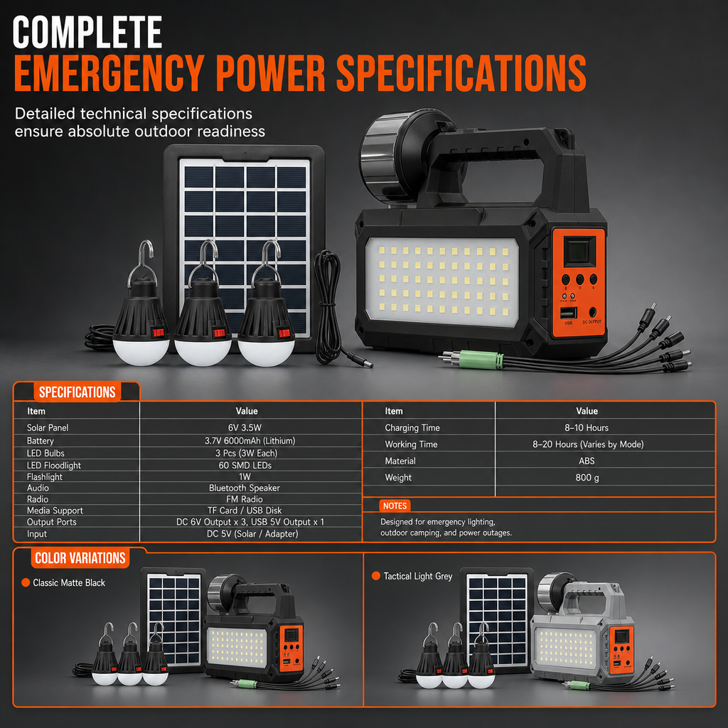 ☀️ 50% RABATT! 📻 Tragbares Solar-Notfallradio mit Bluetooth-Lautsprecher, Taschenlampe & 5V-Ladefunktion