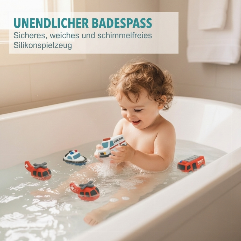 6 FCK schimmelfreie Badewannenspielzeuge aus Silikon für Babys