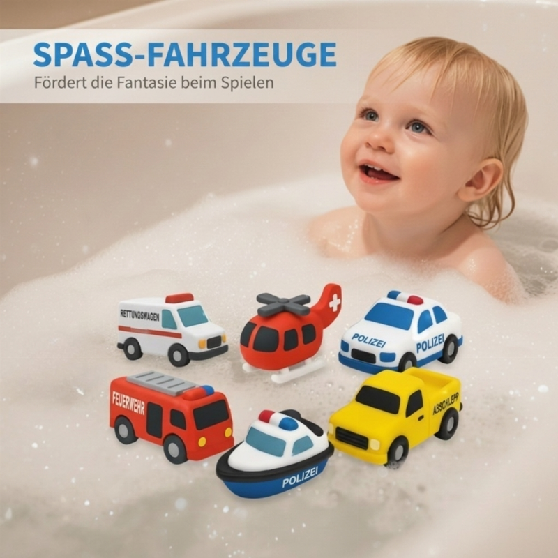 6 FCK schimmelfreie Badewannenspielzeuge aus Silikon für Babys