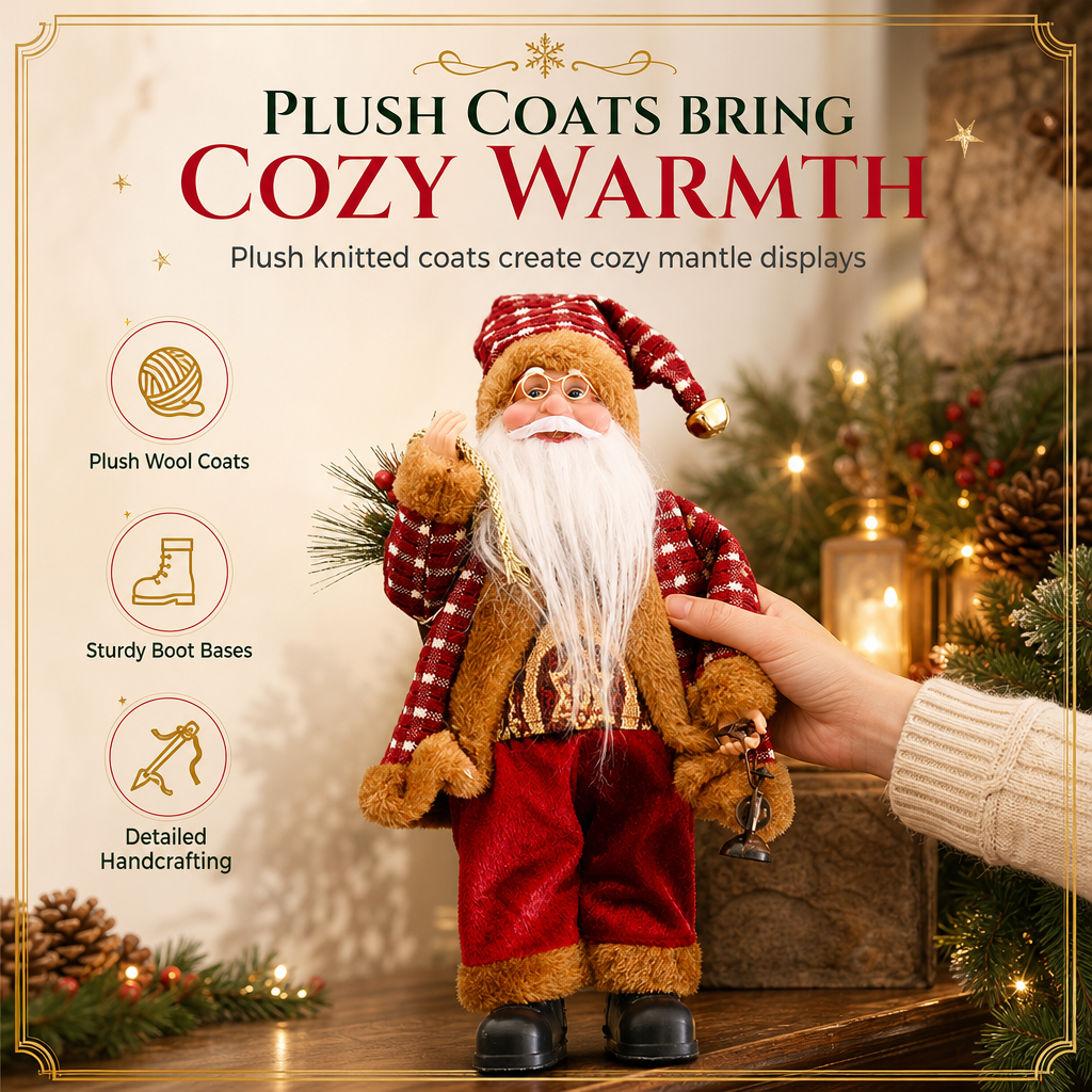 📢📢50% RABATT! 🎅 Dekorative Weihnachtsmann-Puppe – Strickdetails & Plüschbesatz für festliche Heimdekoration