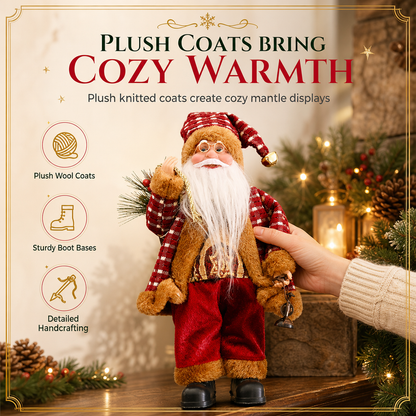 📢📢50% RABATT! 🎅 Dekorative Weihnachtsmann-Puppe – Strickdetails & Plüschbesatz für festliche Heimdekoration