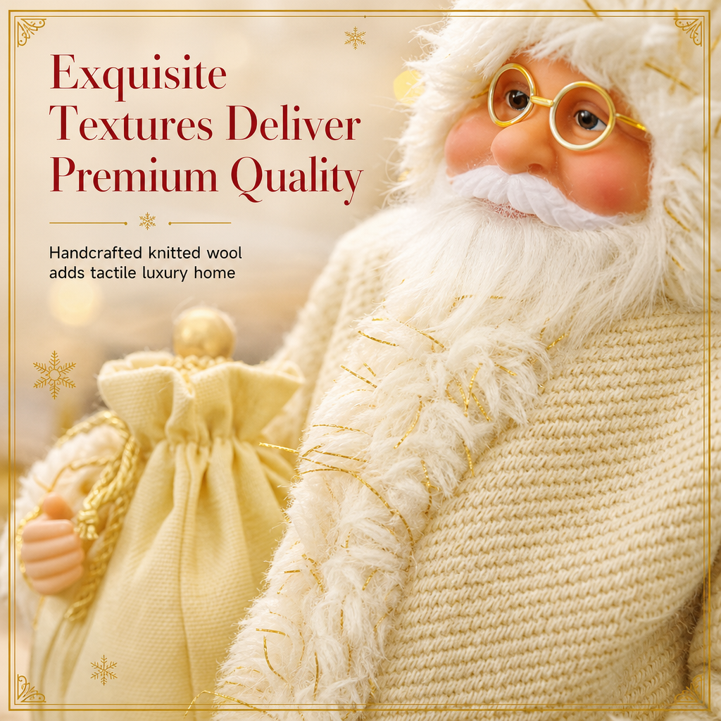 📢📢50% RABATT! 🎅 Dekorative Weihnachtsmann-Puppe – Strickdetails & Plüschbesatz für festliche Heimdekoration