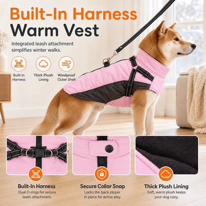 ❄️ 50% RABATT! 🐶 Gepolsterte Winterweste für Hunde mit Reflektorstreifen & Leinenbefestigung – warm & sicher