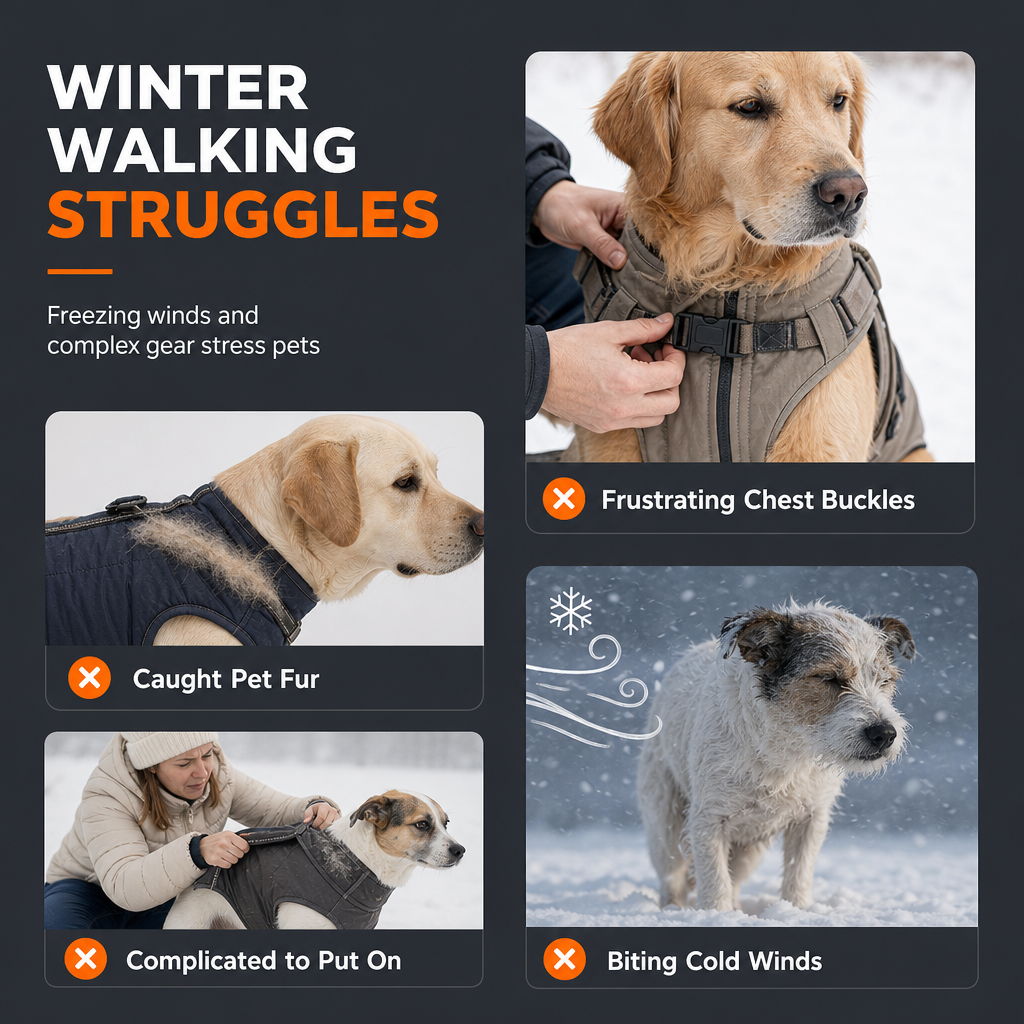 ❄️ 50% RABATT! 🐶 Gepolsterte Winterweste für Hunde mit Reflektorstreifen & Leinenbefestigung – warm & sicher