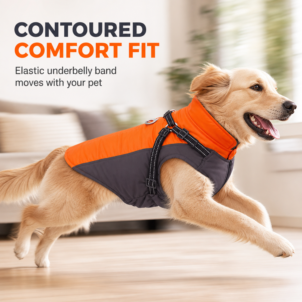 ❄️ 50% RABATT! 🐶 Gepolsterte Winterweste für Hunde mit Reflektorstreifen & Leinenbefestigung – warm & sicher