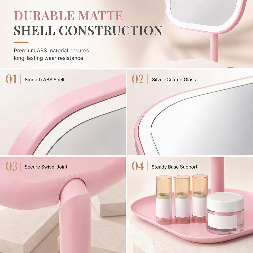 🪞 50% RABATT! 💄 Tragbarer faltbarer LED-Kosmetikspiegel für den Schreibtisch – kompakt & ideal fürs Wohnheim