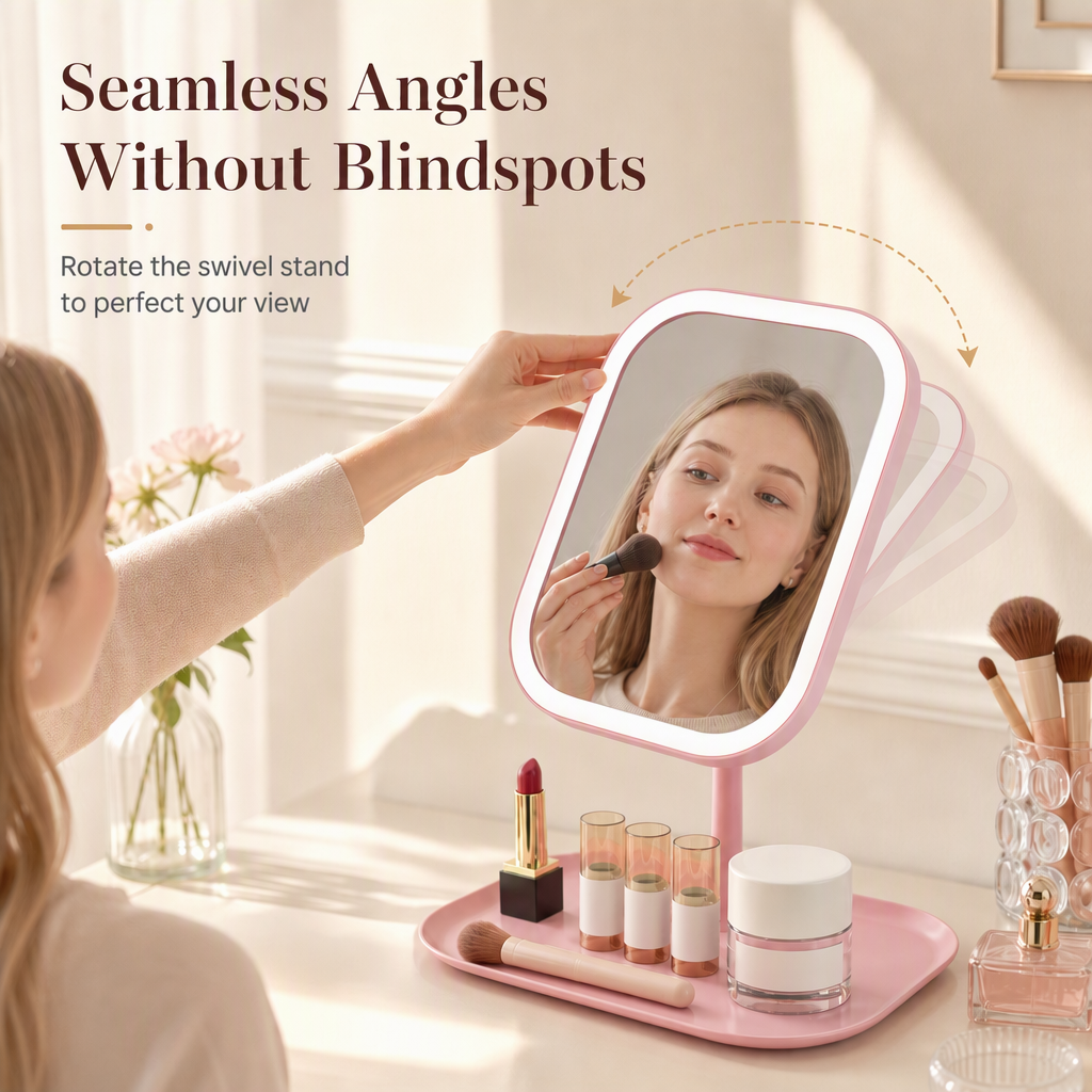 🪞 50% RABATT! 💄 Tragbarer faltbarer LED-Kosmetikspiegel für den Schreibtisch – kompakt & ideal fürs Wohnheim