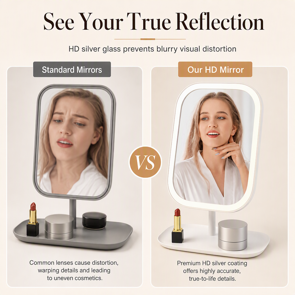 🪞 50% RABATT! 💄 Tragbarer faltbarer LED-Kosmetikspiegel für den Schreibtisch – kompakt & ideal fürs Wohnheim