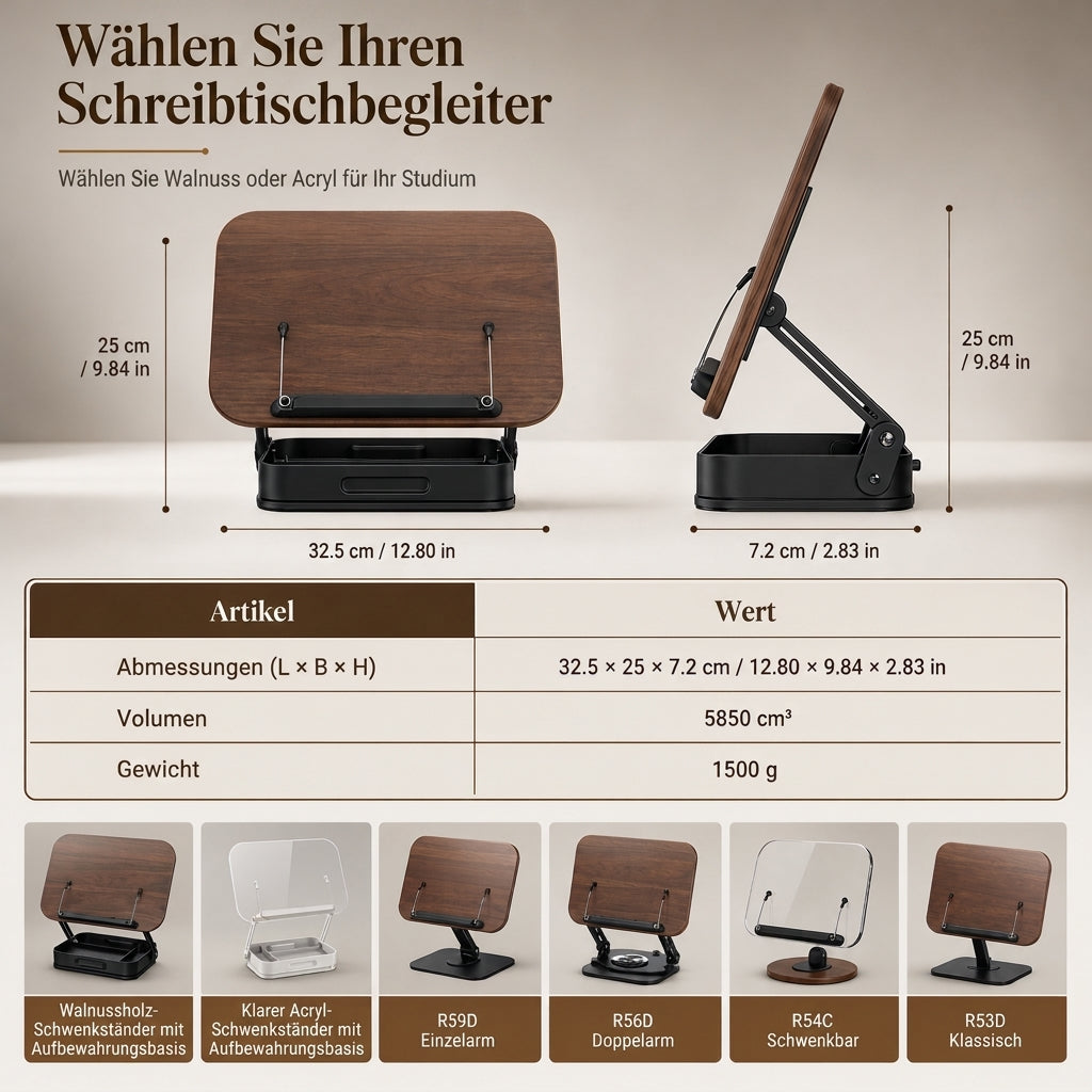 📚 50% RABATT! 🔄 Transparenter Buchständer – Acryl, 360° drehbar & Tablet-Halter ✨