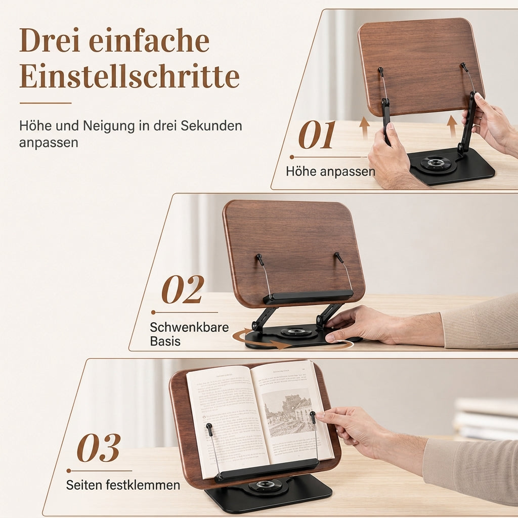 📚 50% RABATT! 🔄 Transparenter Buchständer – Acryl, 360° drehbar & Tablet-Halter ✨