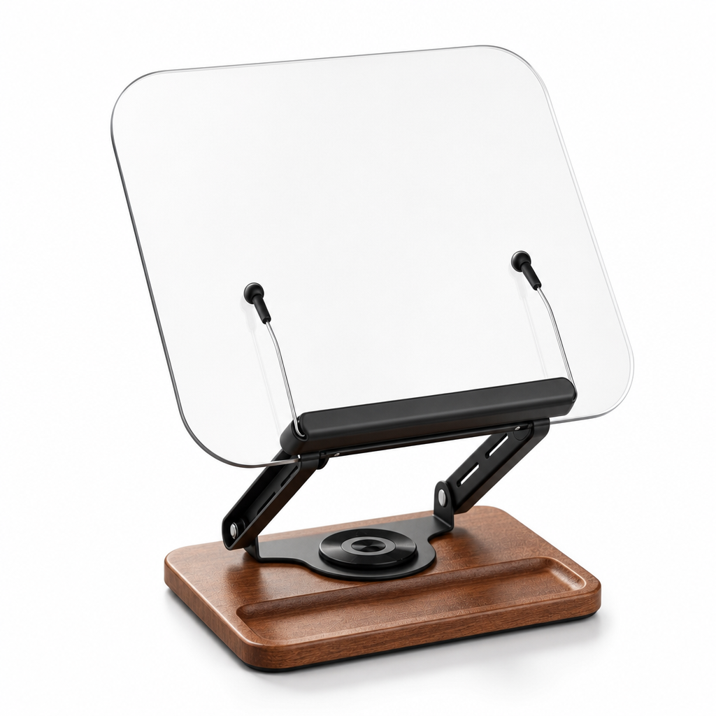 📚 50% RABATT! 🔄 Transparenter Buchständer – Acryl, 360° drehbar & Tablet-Halter ✨
