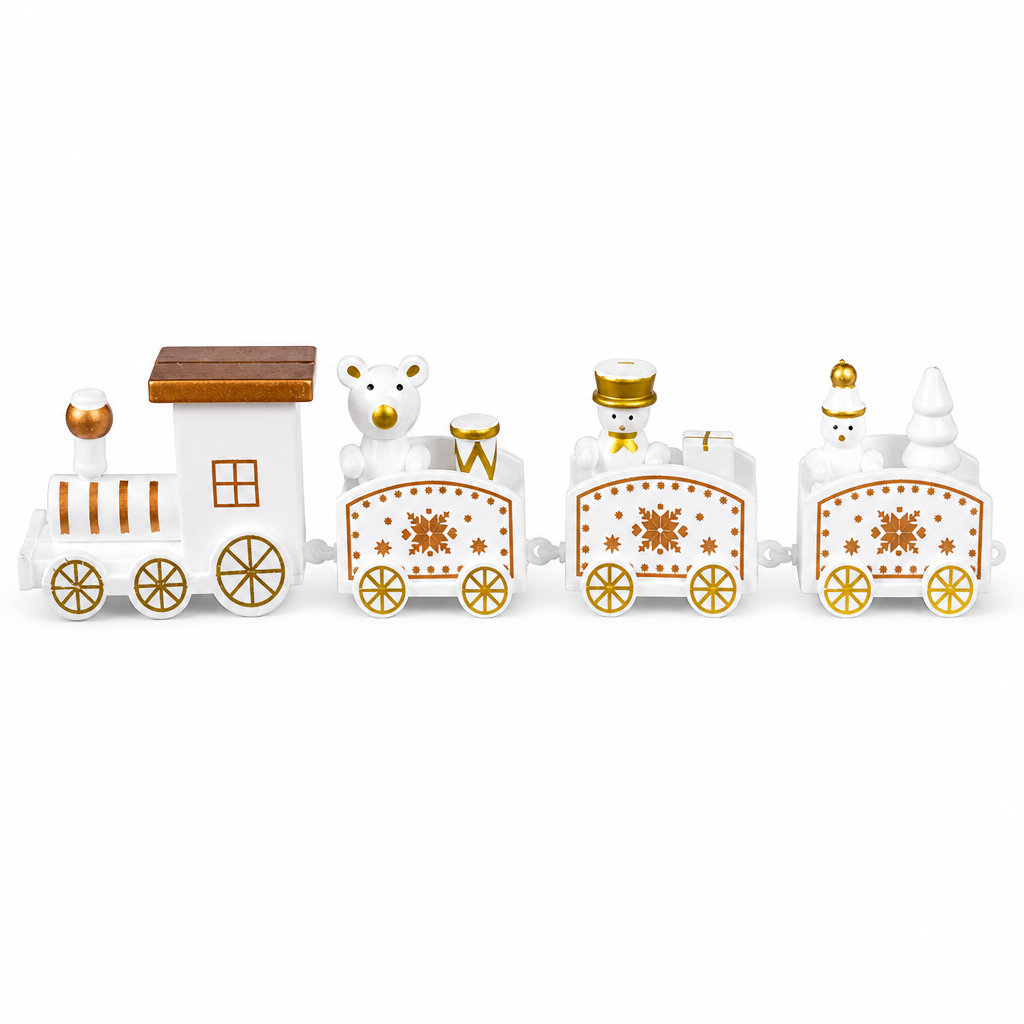 ⏳Zeitlich begrenztes Angebot⏳ Mini-Weihnachtszug aus Kunststoff – festliche Tisch- und Fensterdekoration, einzeln oder als 4-teiliges Set